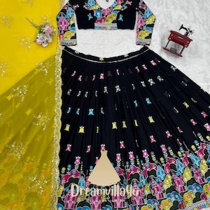Indian Designer Black Lehenga choli for women Wedding sangeet wear lehenga Full Stitched Sequins Bridesmaids Ready To Wear Partywear Outfit