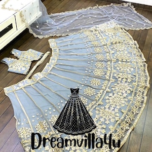 Grey Color Lehenga Choli For Women Indian Party Wear Designer Lengha Choli Wedding Sangeet Festive Bridesmaids Ready To Wear Ghagra Choli