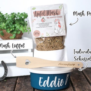 Geschenkebundle Futterschüssel mit Namensdruck Pferd klein Pferd Horse Pferdeliebe Geschenkidee Individuell Bild 2