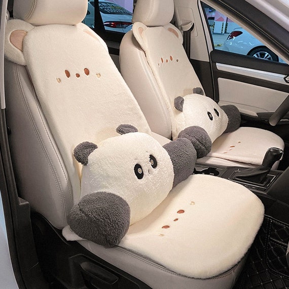 Buy Fluffy Bear Car Accessories Cute Car Seat Covers Set for Women Car  Cushions Auto Interior Accessories for Girls Online in India 