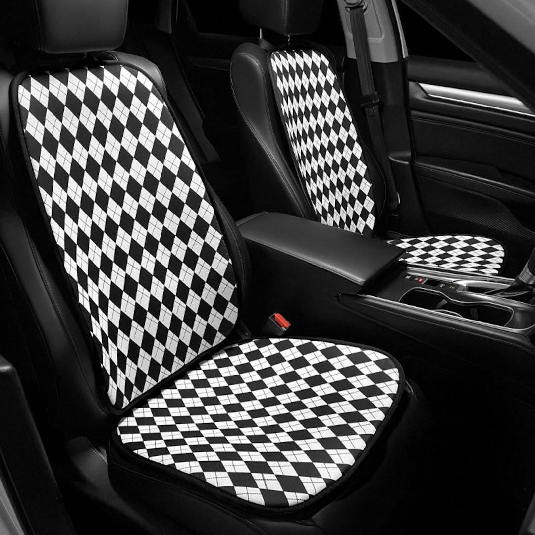 Black White Car Seat Cover Set for Women Kawaii Car Etsy