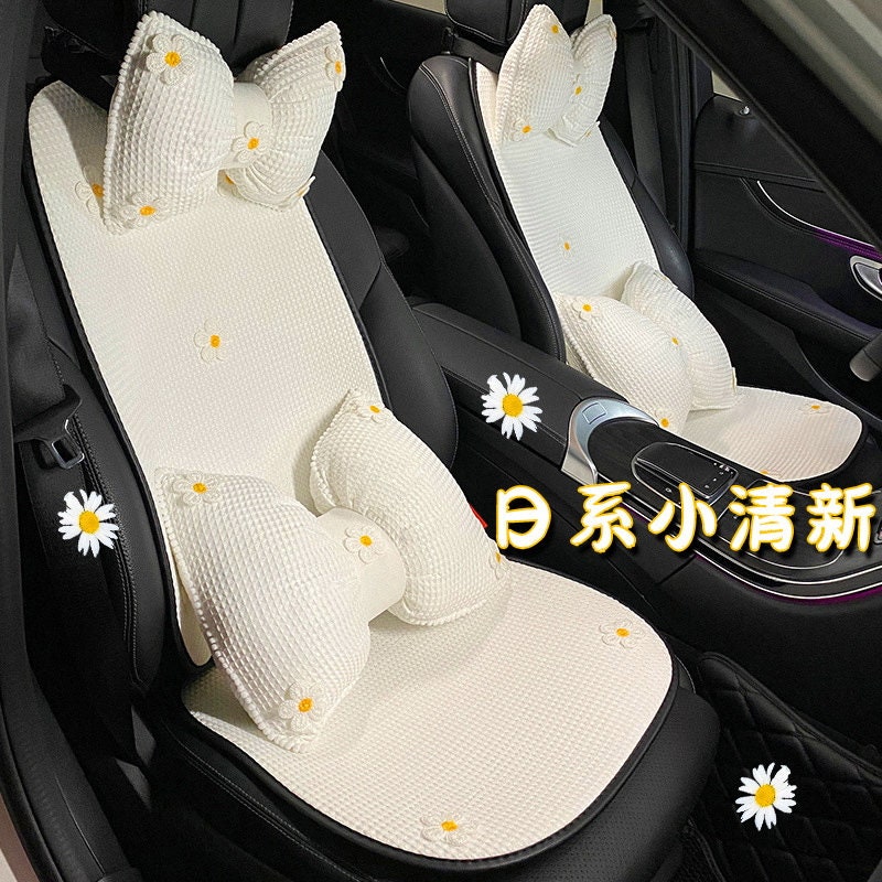 Fluffy Bear Car Accessories Cute Car Seat Covers Set for Women Car Cushions  Auto Interior Accessories for Girls 