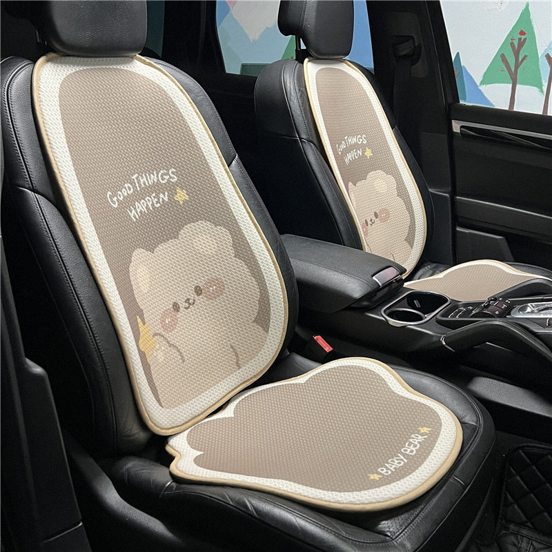 Car Seat Cushion Set Crystal Diamond Silvery White Plush Seat Cover  Universal Auto Bling Interior Accessories Man Women