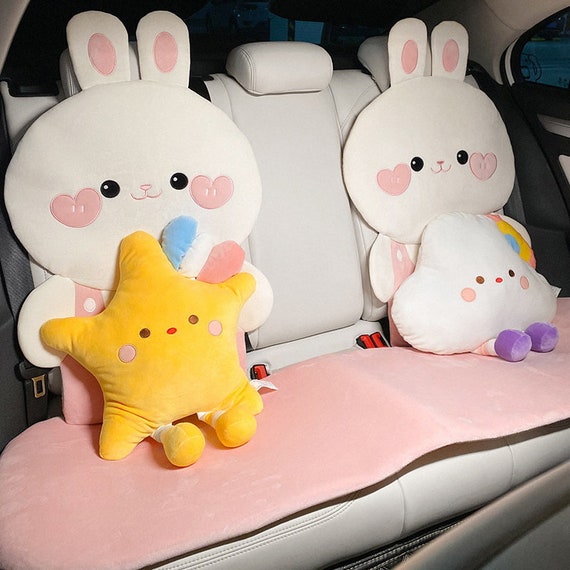Fluffy White Car Seat Covers Set Cute Car Accessories for Women Car  Cushions Auto Interior Accessories for Girls 