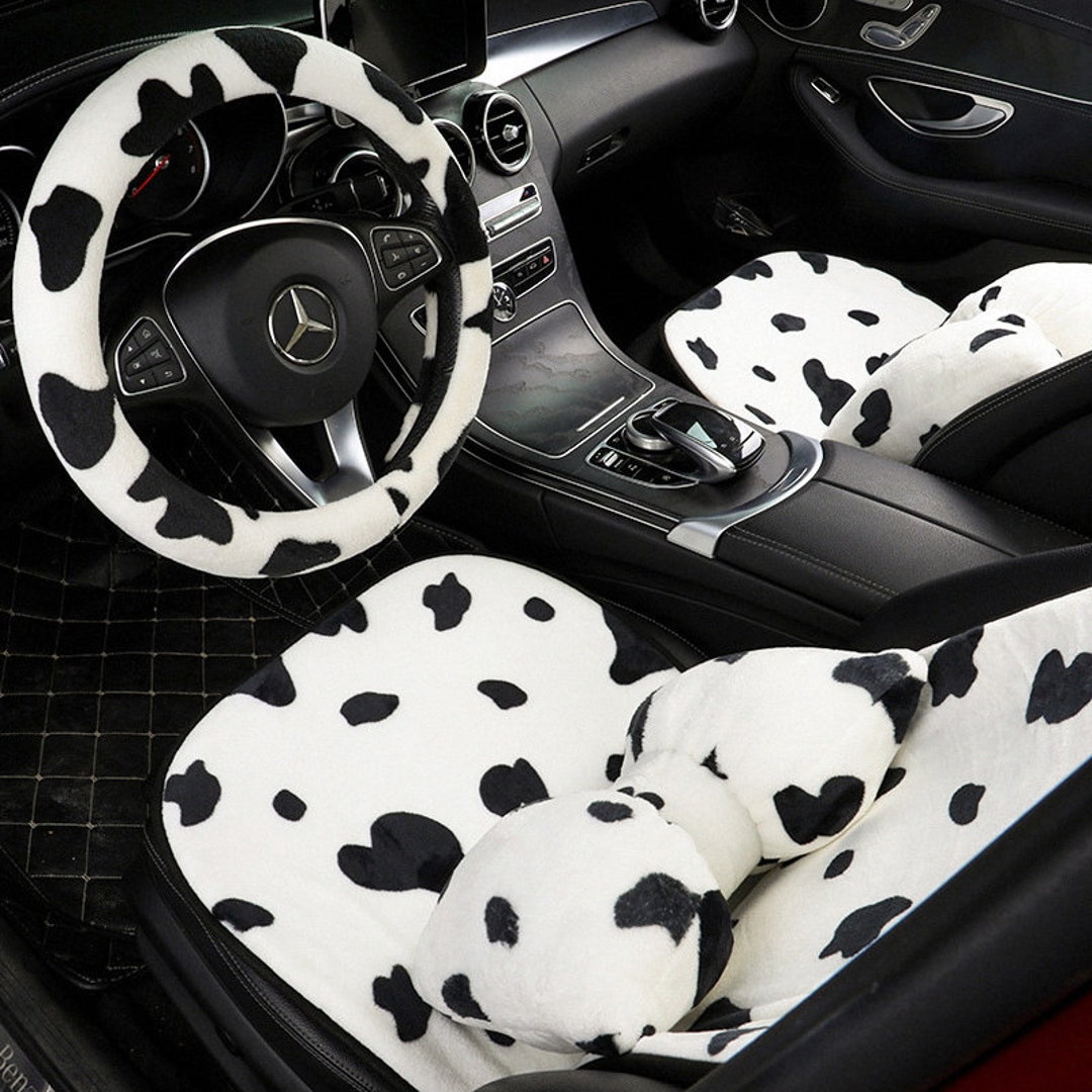 Fluffy Bear Car Accessories Cute Car Seat Covers Set for Women Car Cushions  Auto Interior Accessories for Girls 