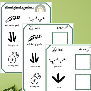 Aboriginal symbols for drawing - simple for little hands - Printable PDF - Laminate for durability and versatility