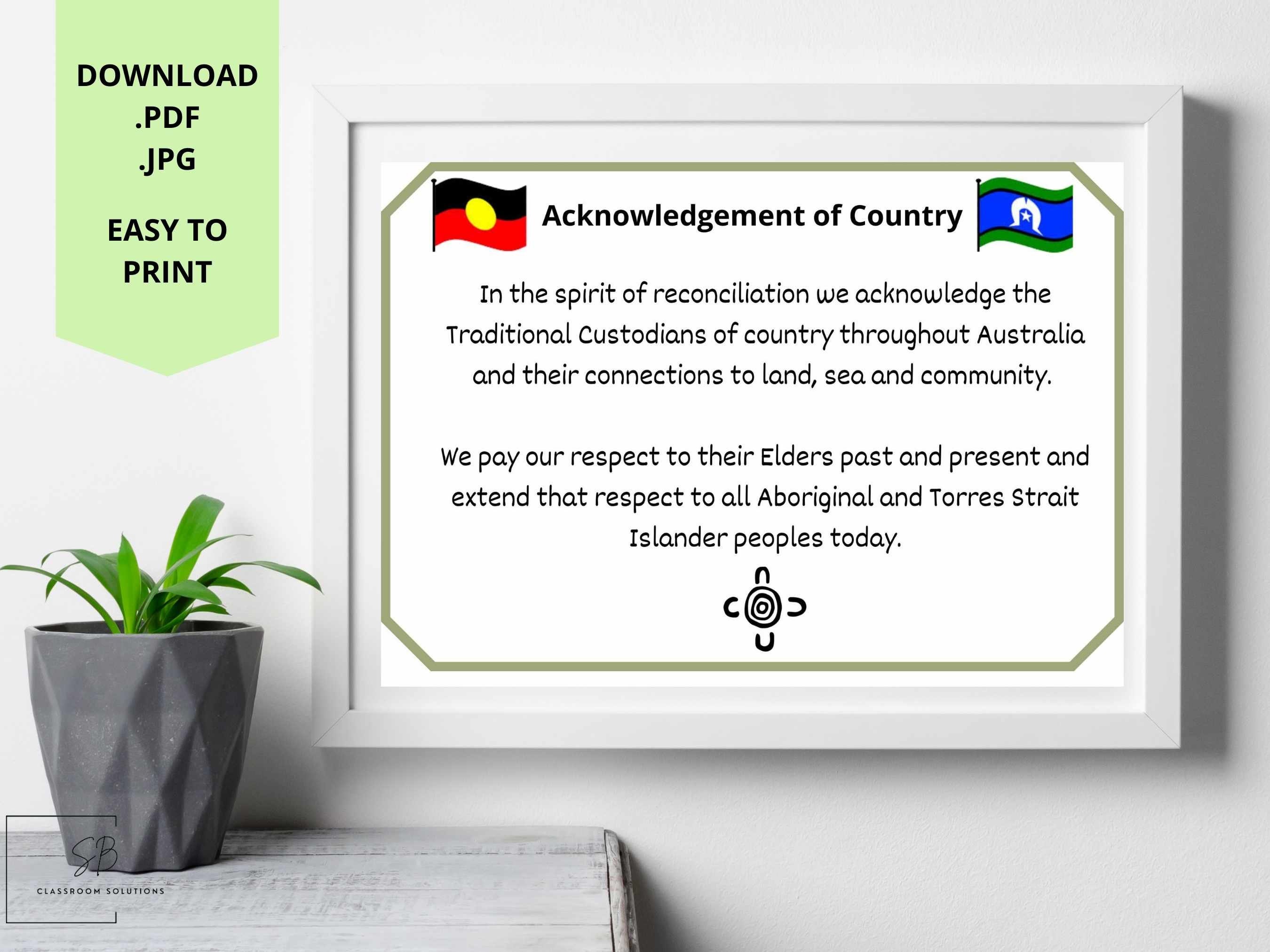 Acknowledgement of Country Poster A4 PDF Etsy Australia