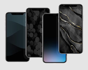 Pakiet tapet na iPhone'a z motywem ciemnej abstrakcji (do pobrania cyfrowego)