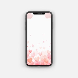 Rosa Herzchen Valentinstag iPhone Hintergrundbild / Abstrakt / Sperrbildschirm / Smartphone Hintergrund / Sofort Download
