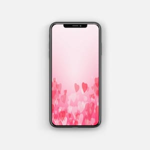 Valentinstag rosa Herzen iPhone Wallpaper / Abstrakt / Sperrbildschirm / Smartphone Hintergrund / Smartphone Wallpaper / Instant Download