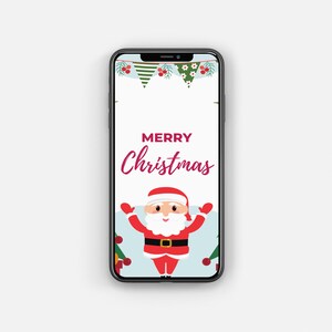 Santa Illustrative iPhone Wallpaper / Phone Lock Screen / Smartphone Background / Smartphone Wallpaper / Instant Download / Christmas