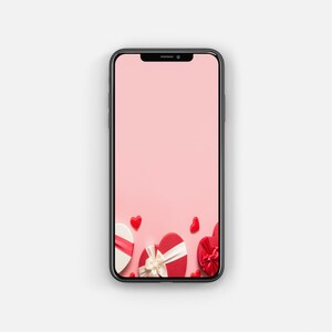 Roter moderner Valentinstag iPhone Wallpaper / Abstrakt / Sperrbildschirm / Smartphone Hintergrund / Sofort Download