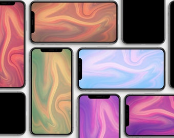 Abstract Swirl iPhone Wallpaper Bundle: Phone Lock Screen (Digital Download)