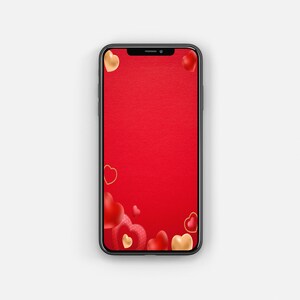 Red & Gold Valentines Day iPhone Wallpaper / Abstract / Phone Lock Screen / Smartphone Background / Smartphone Wallpaper / Instant Download