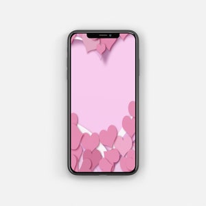Pink & weiße Liebe Herzen Valentinstag iPhone Wallpaper Abstrakt / Sperrbildschirm / Smartphone Hintergrund / Sofort Download