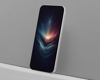 Dark Space iPhone Wallpaper: Abstract Minimalist Lock Screen (Digital Download)