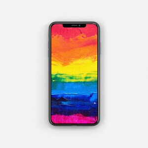 Rainbow Paint iPhone Wallpaper / Abstract / iPhone Lock Screen / iPhone Background / iPhone Home Screen / Digital Download / LGBTQ Pride