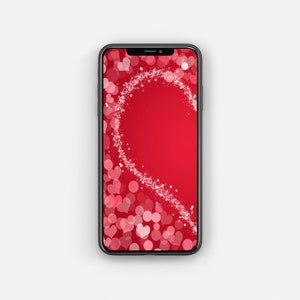 Valentinstag Herz (Links) iPhone Hintergrundbild / Abstrakt / Sperrbildschirm / Smartphone Hintergrund / Sofort Download