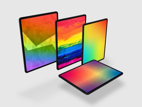 Rainbow Abstract iPad Wallpaper: LGBTQ Pride Lock Screen (digital
