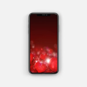 Rot Minimalist Valentinstag iPhone Hintergrundbild iPhone Wallpaper / Abstrakt / Smartphone Hintergrund / Sofort Download
