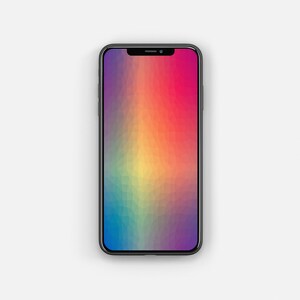 Geometrische Regenbogen iPhone Wallpaper / Abstrakt / Sperrbildschirm / Smartphone Hintergrund / Sofort Download