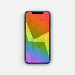 Regenbogen Geometrisches iPhone Wallpaper / Abstrakt / iPhone Lock Screen / iPhone Hintergrund / iPhone Home Screen / Digital Download / LGBTQ Pride