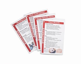 Tactical Medical Reference Card – Range Safety First Aid Guide – Waterproof Shooting Range Card – Rifle Shooter Emergency Cheat Sheet