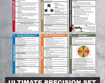 Ultimate Precision Rifle Field Card Kit – Long Range Shooting Reference Cards – Wind, Ballistics, DOPE & Fundamentals Guide - Printable