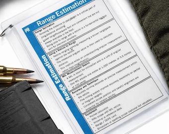 Range Estimation Field Cards – MIL Ranging Cheat Sheet – Distance Estimation Guide for Precision Rifle Shooters