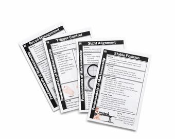 Precision Rifle Fundamentals Field Cards – Long Range Shooting Basics Cheat Sheet – Trigger Control, Stability & Rifle Setup