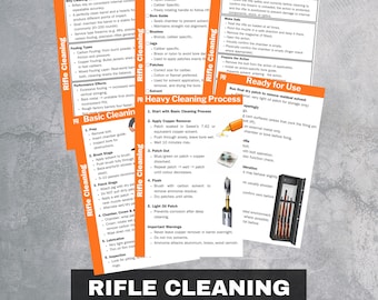 Rifle Cleaning Field Cards – Precision Rifle Maintenance Guide – Barrel Cleaning & Care Reference for Long Range Shooters - Printable
