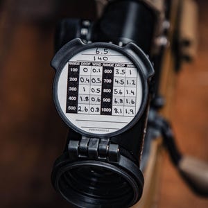 Pegatinas DOPE para mira telescópica (juego de 3): tarjeta de datos del rifle para la tapa interior de la mira telescópica
