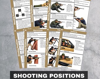 Printable Rifle Shooting Positions Field Cards | Prone, Kneeling & Standing Guide