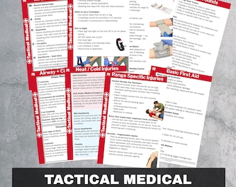 Tactical Medical Reference Cards – Range Safety First Aid Guide – Printable