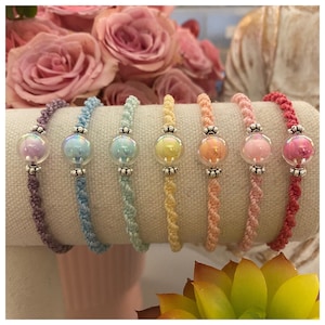 Handmade Custom Adjustable Crystal Ball Friendship Bracelet