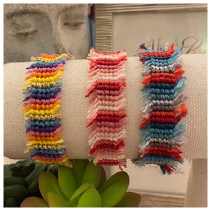 Handmade Custom Adjustable Rag Rug Friendship Bracelet