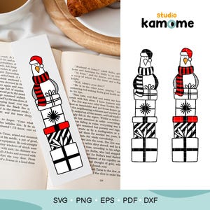 Seagull Christmas Bookmark SVG, Bookmark template bundle svg, Instant Download,  Bookmark label tags vector, Bookmark Clipart Cricut