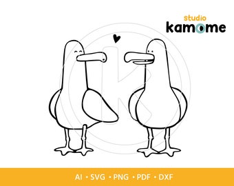 Seagull SVG, Seagull PNG, Seaguul Peter, Seagull cut file, Sublimation, Bird Clipart, vector illustration- png, pdf, ai DXF Instant Download