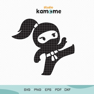 Ninja girl Svg, Ninja girl PNG, Shuriken SVG, Ninja girl Silhouette, Ninja girl cut file, Instant Download