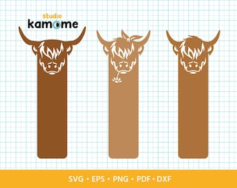 Highland Cow SVG, Bookmark Highland Cow svg, Bookmark template bundle svg, Instant Download,  Bookmark clipart, Bookmark Cricut