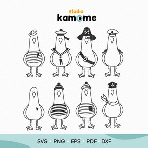 Möwe Bundle SVG, Möwe Bündel PNG, Cricut, Sublimation, Vektor Illustration - png, pdf, dxf, eps, Instant Download