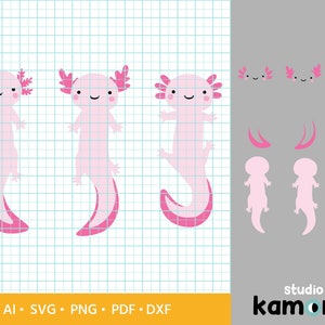 Axolotl  SVG, Axolotl PNG, Cute Axolotl cut file, Three axolotls, Axolotl Cricut, Sublimation, Home print, Axolotl Clipart -Instant Download