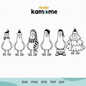 Möwe Weihnachten Bundle SVG, Möwe bündell PNG, Möwe schneide Datei, Cricut, Sublimation, Vektor Illustration, sofort Download
