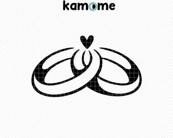 Marriage Rings Svg, Wedding rings Svg, Ring Svg, Rings heart Svg, Wedding Clipart, Marriage Svg, Silhouette, Cricut, Instant Download
