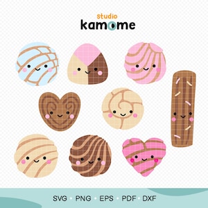 Concha SVG, Concha PNG, arquivo de corte bonito da Concha, pacote de Concha, Concha Cricut, Concha vectot, Pan dulce, pão doce mexicano - Download instantâneo