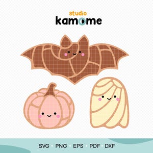 Concha SVG, Cute Concha bat pumpkin ghost cut file, Concha halloween bundle, Concha Cricut, Concha vectot - Instant Download