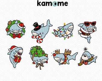 Sharks Chrismas Bundle SVG, Sharks bundel PNG, Sharks cut file, Cricut, Sublimation, Vector illustration, Instant Download