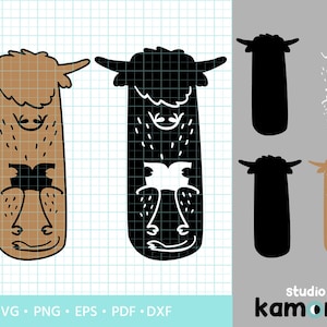 Bookmark SVG, Highland Cow SVG, Bookmark template bundle svg, Instant Download,  Bookmark clipart, Bookmark Cricut