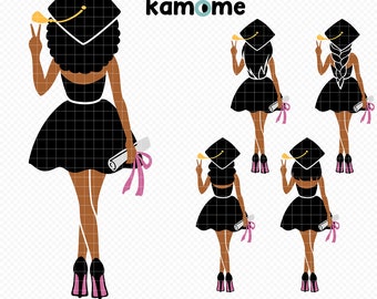 Black Girl Graduation SVG, African American Graduation Girl Svg, Senior black woman Silhouette, Graduation Cap SVG, Instant Download