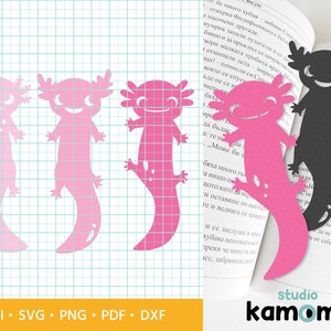 Axolotl SVG, Bookmark svg, Bookmark template bundle svg, Instant Download,  Bookmark label tags, bookmark clipart, Bookmark Cricut